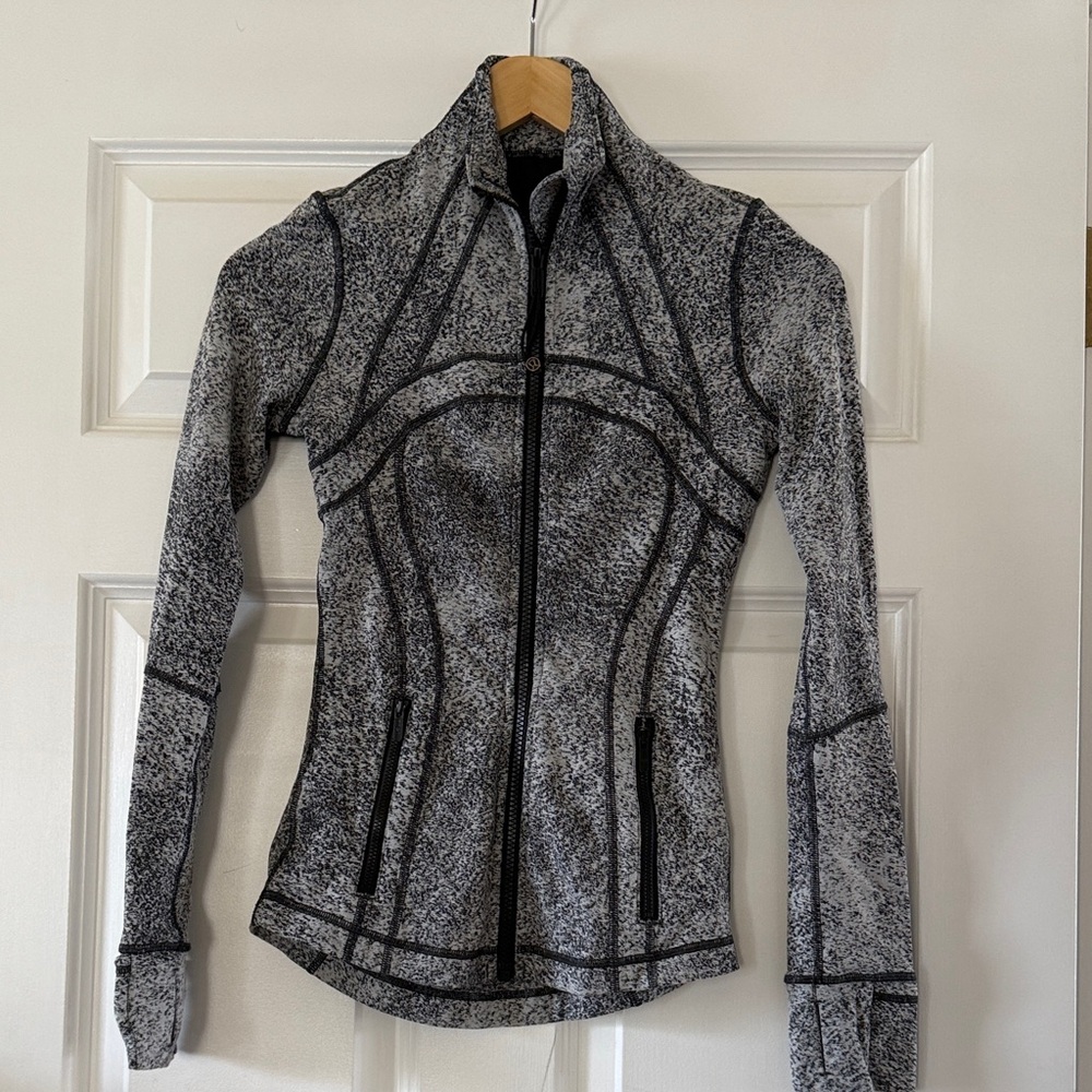 lululemon athletica Black and Gray Marled Zip-Up Jacket